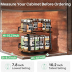 Lazy Susan Organizer Spice Rack - Spice Organization for Cabinet Height Adjustable Rotating Lazy Turntable, Pantry Kitchen Wood Revolving Seasoning Organizer (Vintage, 9 Inch)