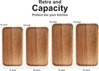 Rectangular Acacia Wood Trays Large Long Charcuterie Boards Party Decorative Serving Tray Platters for Food Dish Rectangle Wooden Cheese Board Kitchen Snack Cookies Platter Appetizer Dessert Tray