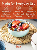 Sweese 10 Oz Ceramic Ice Cream Bowls, Set of 6 - Multicolor Dessert, Cereal, Soup Bowls, Dishwasher Microwave Safe