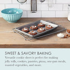 Chicago Metallic Commercial II Non-Stick Small Cookie/Baking Sheet. Perfect for making jelly rolls, cookies, pastries, one-pan meals, and more,12.25 by 8.75, Gray