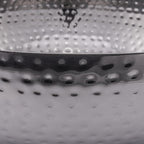 Round Hammered Metal Bowl, Oxidized Silver