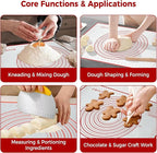 Nonstick Silicone Pastry Mat Extra Large 28''×20'' with Measurements, Food Grade Silicone Baking Mat, Non-Slip Dough Rolling Mat for Counter, Oven Liner, Fondant/Pie Crust/Sourdough Bread Baking
