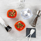 Restaurantware-Moderna 8 Ounce Fancy Plastic Bowls, 10 Square Disposable Salad Bowls - Durable, Heavy-duty, Clear Plastic Bowl, For Warm And Cold Foods
