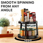 Simple Houseware 2-Tier Lazy Susan Spice Organizer, 10-Inch Diameter, Rustic Brown