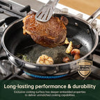 10-Inch Nonstick Frying Pan, PFOA-Free Hybrid Skillet with Stay-Cool Handle & Oven Safe Dishwasher Safe, Compatible with All Stovetops Including Induction for Eggs, Pancakes, Steak