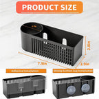 SuoXing Inside Sink Sponge Holder,Black Rustproof Sink Caddy and Scrub Holder for Kitchen Sink with Suction Cup,Adhesive,Plastic Dish Sink Organizer for Scrub Brush,Scrubber,Dish Sponge,Spinge Holder