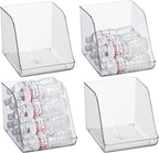 iDesign Plastic Water Bottle Organizer for Fridge, Clear Bottle Holder for Kitchen and Pantry, 4-Pack