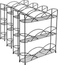 Spectrum Diversified 3-Tier Spice Rack Shelf Organizer for Kitchen Countertop, Pantry, Bathroom, or Closet with Optional Wall Mount, Black (Pack of 4)