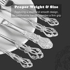 Runfly Gorgeous Retro Royal Stainless Steel 20 Pieces Flatware Set, Silverware Set, Anti-rust Stainless Steel Cutlery Set Utensils Including Fork Spoon and Knife