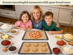 Silicone Baking Mat Set of 2 Half Sheet 1 Quarter Sheet Nonstick Reusable Baking Sheet Liners for Cookies Macarons Bread Pizza Pastry with Scraper and Hot Pot Handle Grips, 6 Pcs Set