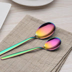 Berglander Rainbow Silverware Set 20 Pieces Service for 4, Colorful Titanium Plating Stainless Steel Flatware Sets, First Apartment Must Have Cutlery Utensils Set, Dishwasher Safe