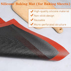 2 Pcs Perforated Silicone Baking Mats 15.7"*11.7" Silicone Baking Sheet Reusable Cooking Mat Breathable Mesh Cookie Mat for Cookies, Bread and Pastry, Bakings Supplies for Oven