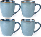 GBHOME Ceramic Coffee Mugs Set of 4, 12oz Stoneware Coffee Mugs Set For Dad Mom Women MEN, Light Weight Ceramic Coffee Cups for Latte/Tea/Beer/Hot Cocoa, Dishwasher & Microwave Safe