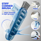 Holikme 6 Pack Brush Set, 14" Long Handle Stainless Steel Cleaner, 3 Straw Brushes, 4-in-1 Cleaning Brush for Water and Baby Bottles, Straws - Aqua