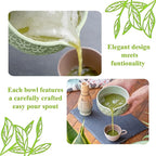 Matcha Whisk Set- Matcha Set includes Matcha Whisk and Bowl, Sifter, Holder and Scoop- The Perfect Bamboo Whisk for Matcha Tea (Molted Green)