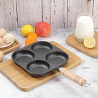 Cast Iron 4-Cup Egg Pan Skillet, Small Omelette Pan, Family Breakfast Pan for Eggs, Pancakes, Sandwich & Bruger, Suitable for Gas Stove and Induction Cooktop, Natural Nonstick with Seasoning, 7.5 inch