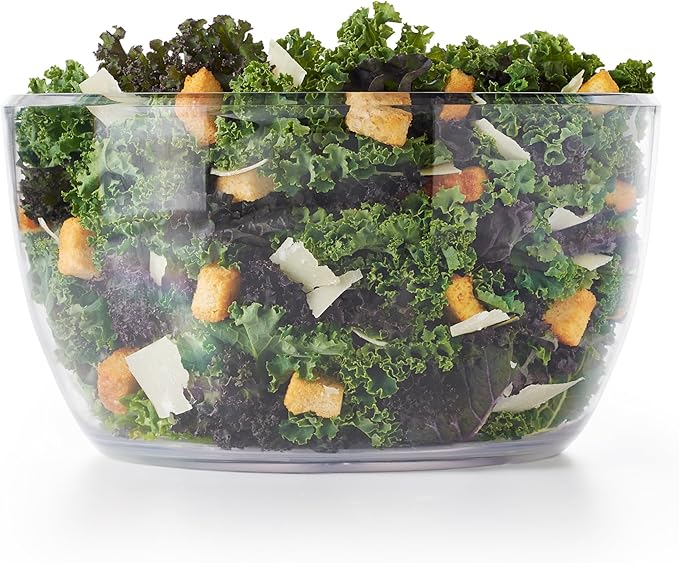 OXO Good Grips Salad Spinner - Large, Green Lettuce & Fruit Washer, BPA-Free, Easy One-Hand Pump
