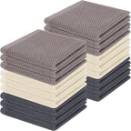 Homaxy 100% Cotton Waffle Weave Kitchen Dish Cloths, Ultra Soft Absorbent Quick Drying Dish Towels, 12 x 12 Inches, 18-Pack, Mixed Color