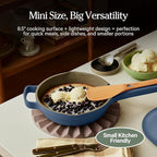 Our Place Mini Always Pan | 8.5" Ceramic Pan with Modular Lid & Beechwood Spatula | Patented 10-in-1 Nonstick, Non-Toxic Cookware Made Without PFAS | Induction & Oven-Safe up to 450°F | Blue Salt