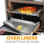 Silver Teflon Liner Roll for Ovens, Stovetops & Grills (75” x 17”) - Cut to Custom Fit - Versatile Non-Stick Teflon Mat, Can Use As Oven Liner, Grill Mat, Stovetop Cover, Baking Sheet, etc.