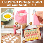 29P Macaron Silicone Baking Mats-Coldairsoap 2 Half Sheet Macaron Silicone Baking Mats 11.6"x16.5",1 Egg Separator,1 Pastry Brush,1 Spatula,12 Frosting Tips,2 Piping Bags, 1 Coupler, 6 Embossing Molds