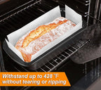 Webake Unbleached Parchment Paper Large Loaf Pan Liners for 13" x 5" Long Baking Bread, Original Precut, Non Toxic 100Pcs