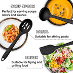Silicone Kitchen Utensils Set, Umite Chef 22Pcs Cooking Utensils Spatula Set, Heat Resistant Non-Stick Silicone, Dishwasher Safe Cooking Gadgets Tools Set(Black)