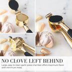 Black and Gold Kitchen Utensils - Luxe 8-Piece Gold Kitchen Tools Set with Can Opener, Pizza Cutter, Peeler, Mini Whisk, and Tongs - Stylish Accessories for Modern Cooking and Ideal for Gifting