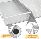Flatware Organizer with Interlocking Arm (Grey) - 2 Pack 14.7" X 6.1" X 2" Utensil Drawer Organizer