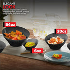 54oz Black Plastic Serving Bowls (4 Pack) Large Disposable Snack Bowl Candy Dishes, Buffet Containers, Chips, Popcorn, Snacks, Punch, Salad Bar, Parties, Office Desk, Bridal Shower, Party Supplies