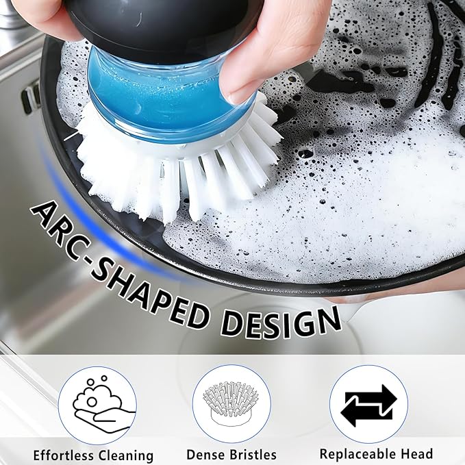 4 Pack Brush Refills for OXO Dish Brush Refill B, Brush Head Replacement OXO Dish Brush Replacement Head（White Round）