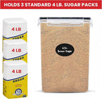 Extra Large Flour and Sugar Storage Containers 6.5L/220 Fl. oz; Set of 2 Plastic Bulk Airtight Food Storage Rice Containers With Lids - Kitchen Pantry Organizer and Storage Canisters, Marker & Labels