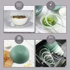 COOK WITH COLOR Mixing Bowls with Lids - 12 Piece Plastic Nesting Bowls Set includes 6 Prep Bowls and 6 Lids, Microwave Safe Mixing Bowl Set, Sage Tritan Lid