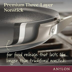 Anolon Achieve Hard Anodized Nonstick Cookware Pots and Pans Set, 9 Piece - Silver