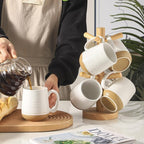 HASENSE Ceramic Coffee Mugs White,15oz Coffee Mugs Set of 6 with Handle, Large Coffee Cups for Latte, Tea, Cocoa and Hot Chocolate,Coffee Mugs for Men and Women, Microwave and Dishwasher Safe, White