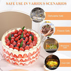 LOVYANXUE Large Salad Bowl, 10 inch Trifle Bowl with Sealed Lid, Versatile Mixing and Serving Bowl for Laying Ice Cream, Cake, Salad, Fruit, Baking, Dessert and Party Diy, Microwave Safe