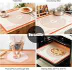 Silicone Pastry Mat 36x24 Inch Nonstick Baking Mat with Measurements, Kitchen Counter Mats for Dough, Pastry, Dough Rolling, Kneading Board, Pie Crust, Fondant, Bread, Pasta, Pizza