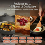 Our Place Mini Always Pan | 8.5" Ceramic Pan with Modular Lid & Beechwood Spatula | Patented 10-in-1 Nonstick, Non-Toxic Cookware Made Without PFAS | Induction & Oven-Safe up to 450°F | Char