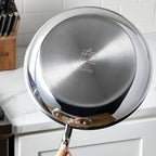 All-Clad D3® Stainless Steel 12 inch Frying Pan With Lid- Made in the USA- The Original Bonded Professional Cookware- Oven Safe & Induction Compatible