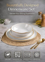 AmorArc Ceramic Dinnerware Sets,Handmade Reactive Glaze Stoneware Plates and Bowls Sets,Highly Scratch Resistant | Dishwasher & Microwave Safe Dishes Set,Service for 4 (12pc)