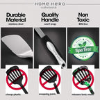 Home Hero Stainless Steel Kitchen Utensils Set - Heat-Resistant Silicone & Nonstick Tools - Durable Stainless Steel Kitchen Gadgets - Complete Kit Measuring Cups & Spoons - 41-Piece Set