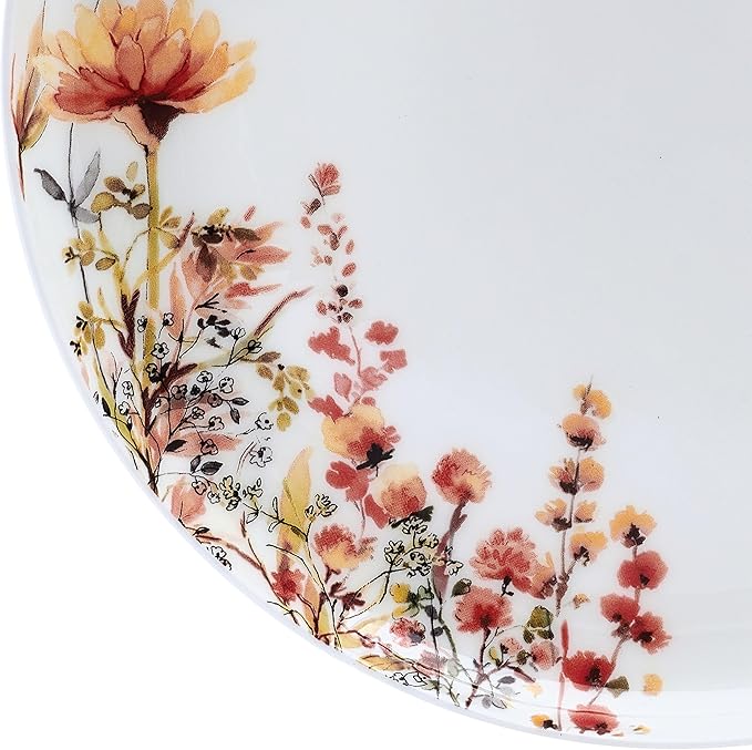Mikasa Wildflower Bliss 12 Piece Floral Bone China Durable Chip Resistant Lightweight Dinnerware Set, Service for 4