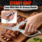 Stainless Steel Poultry Shears – Heavy Duty Kitchen Shears for Food with Hardened Blades, One-Hand Safety Lock, Spring Mechanism, Dishwasher Safe – Chicken, Meat Cutting, Turkey, Fish, and Vegetables