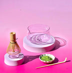 Matcha Whisk Set, 5-Piece Matcha Bowl and Whisk Kit with Bamboo Scoop, Glass Matcha Bowl, Holder, and Sieve – Handmade Borosilicate Glass (Rose Petal Pink)
