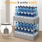 Sevenblue 2 Pack Under Sink Organizer, Under Bathroom Cabinet Organizer with Hooks Hanging Cup, Multi-Purpose Storage Shelf for Kitchen Bathroom (Gray, 12.8 Inch)