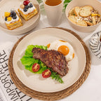 EI 24pcs Wheat Straw Dinnerware Set, Beige Wheat Straw Plates, Reusable Unbreakable Plates for Camping, Picnics & Family Dinners