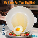 AOSION 11 Inch Nonstick Ceramic Deep Frying Pan Skille with Lid,5QT Sauté Pan for Cooking with Steam Rack,Healthy Large Skillet,Stay Cool Handle, Induction Compatible, PFOA & PFAS Free. (BLUE)