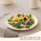 Dafuceramic Plates and Bowls Sets,12 Pieces Beige Dinnerware Sets for Kitchen, Reactive Glaze Dishes Set for 4, Dishwasher and Microwave Safe, Series Starflecked Shore (Beige)