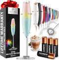 Zulay Kitchen Powerful Milk Frother Wand With 4 AA Duracell Batteries - Ultra Fast Handheld Drink Mixer - Electric Whisk Foam Maker for Coffee, Lattes, Cappuccino, Matcha & Creamer