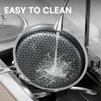 Non Stick Frying Pans with lid, 12 inch Hybrid Frying Pans Nonstick, non stick Stainless Steel Skillets, Dishwasher and Oven-Safe, nonStick Cookware, Induction Compatible Cooking Pan